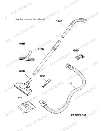 Взрыв-схема пылесоса Aeg AVQ2130 - Схема узла Accessories